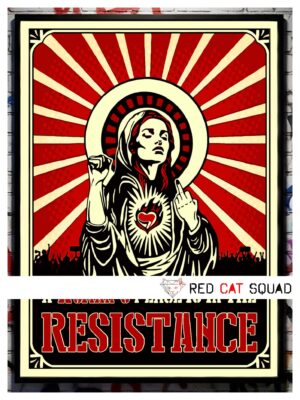 Home 1 Eco Fine Art Print – „A WOMAN’S PLACE IS IN THE RESISTANCE“ – Retro Art Poster auf Recycling-Papier (DIN A2)