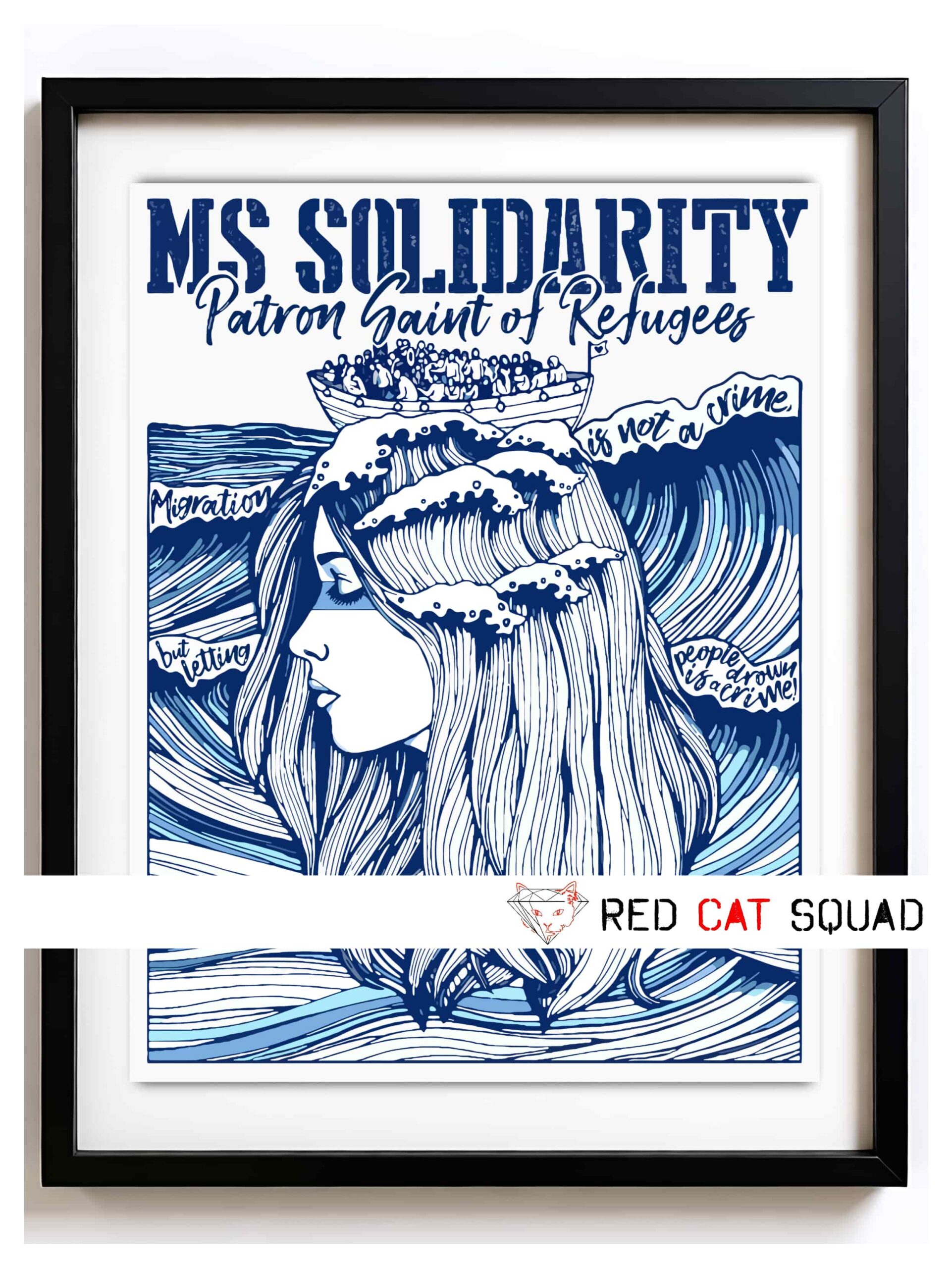 Home 1 Eco Fine Art Print – „MS SOLIDARITY (Patron Saint of Refugees)“ – Soli Art Poster auf Recycling-Papier (A2)